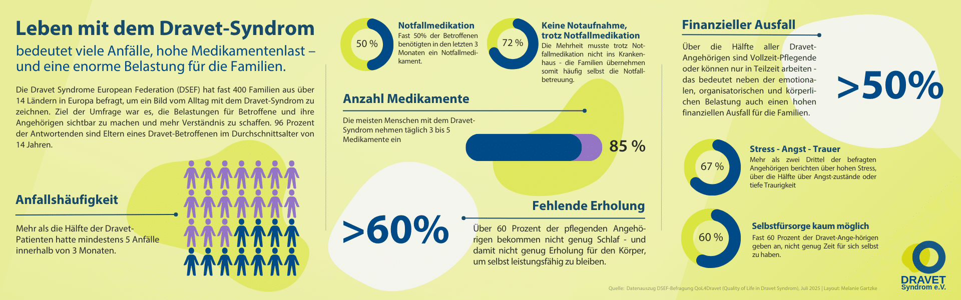 Infografik zur DSEF-Befragung QoL4Dravet aus 2025