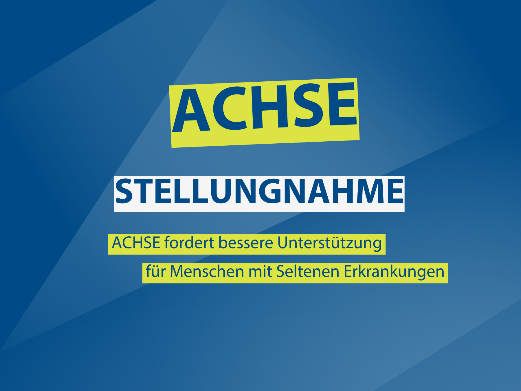Achse fordert mehr Unterstützung für Menschen mit Seltenen Erkrankungen